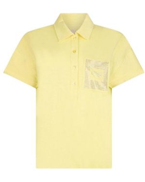 Liu Jo Embellished-Pocket Polo Shirt - Yellow