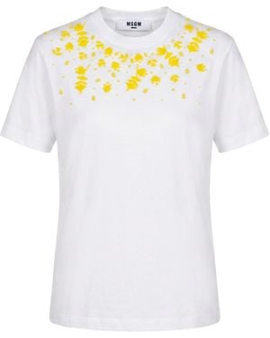 MSGM Embroidered T-Shirt - White