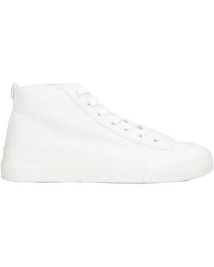 DIESEL Minimalist High-Top Canvas Shoes - White