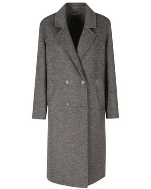 Seventy Double-Breasted Long Coat - Gray