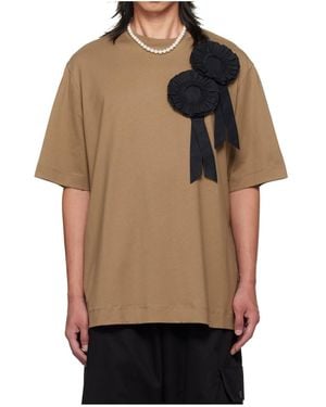 Simone Rocha Ruffled Rose Bow Loose T-Shirt - Multicolor