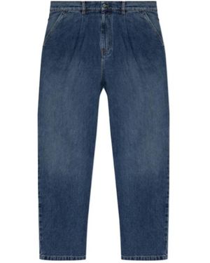 Moschino Logo Patch Wide-Leg Jeans - Blue