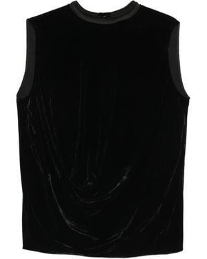 Rick Owens Draped Velvet Top - Black