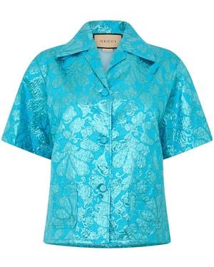 Gucci Jacquard Shortsleeve Shirt - Blue