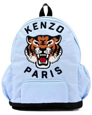 KENZO Tiger-Motif Embroidered Backpack - Blue