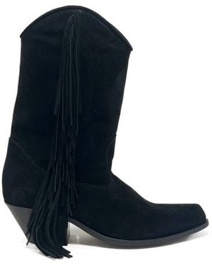 Vic Matié K12 Fringed Heeled Cowboy Boots - Blue