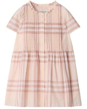 Burberry Check-Print Cotton Dress - Pink