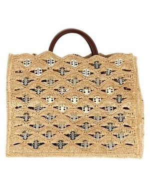 Rabanne Sac A Main Disc-Link Top Handle Bag - Metallic