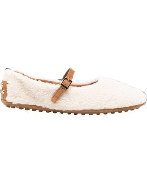 Tod's Round-Toe Ballet Flats - Natural