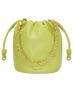 Loewe Chain Strap Bucket Shoulder Bag - Yellow