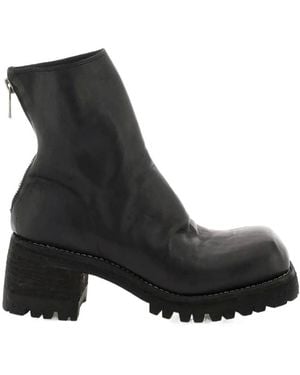 Guidi Square Head And Ankle Boots - Black