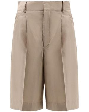 Soeur Imogen Pleated Knee-Length Shorts - Natural