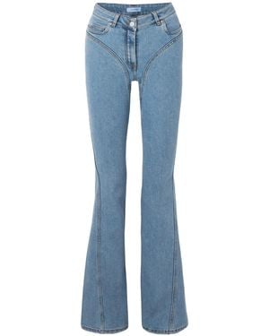 Mugler Mid-Rise Flared Jeans - Blue