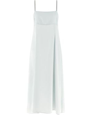 Peserico Punto Luce Satin Long Dress - White