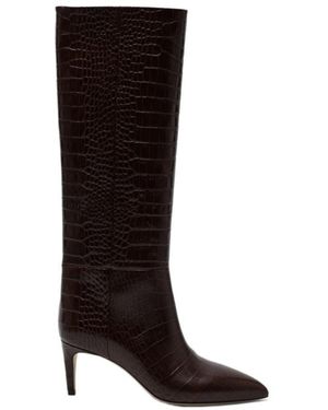 Paris Texas Logo Pointed Boots - Black