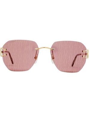 Cartier Simple Metal Sunglasses - Pink