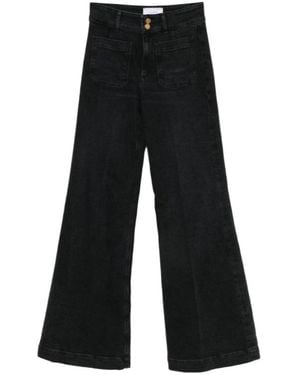 The Seafarer Patch-Pocket Wide-Leg Jeans - Black