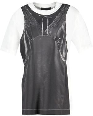 Simone Rocha Trompe Loeil Patchwork T-Shirt - Gray