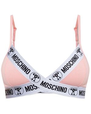 Moschino Logo Bra - Pink