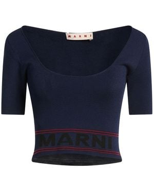 Marni Cropped Knit Top - Blue