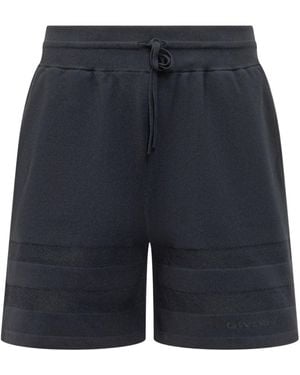 Givenchy Logo Panel Drawstring Shorts - Blue