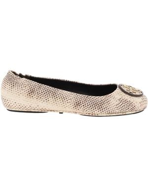 Tory Burch Minnie Travel Ballerine Shoes - Natural