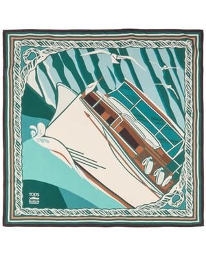 Tod's Square Silk Scarf - Green