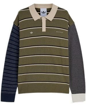 adidas Originals X Song For The Mute Striped Polo Shirt - Green