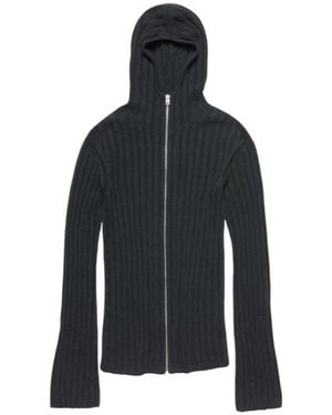 Acne Studios Zip-Up Hooded Cardigan - Black