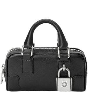 Loewe Amazona Nano Padlock Detailed Clutch Bag - Black