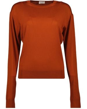 Saint Laurent Round-Neck Ribbed Jumper - Brown