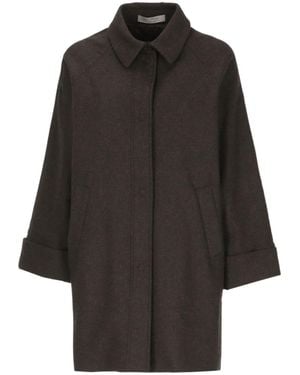 D.exterior Boxy Button-Front Coat - Black
