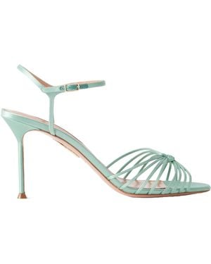 Aquazzura Knotted Satin Sandals - Metallic