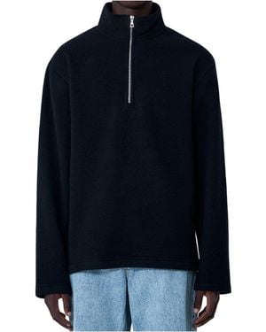 Rier Zipper Fleece Sweatshirt - Blue