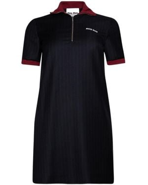 Miu Miu Short Sleeve Dress - Black
