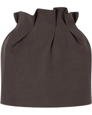 Magda Butrym Padded Linen-Blend Mini Skirt - Brown