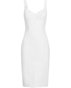 Dolce & Gabbana Lace Detailed Midi Corsetry Dress - White