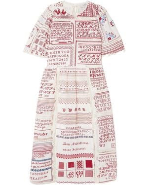 Sea Cotton And Linen-Blend Midi Dress - Pink