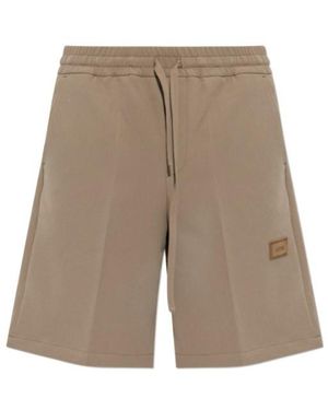 Amiri Elastic-Waist Drawstring Shorts - Natural