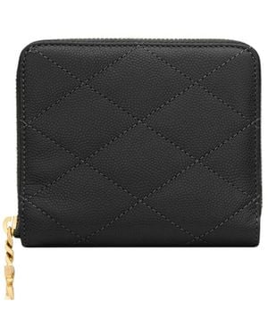Saint Laurent Cassandre Bijou Compact Wallet - Black