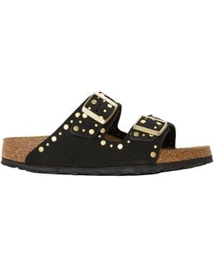 Birkenstock Arizona Rivet Flat Sandals - Black