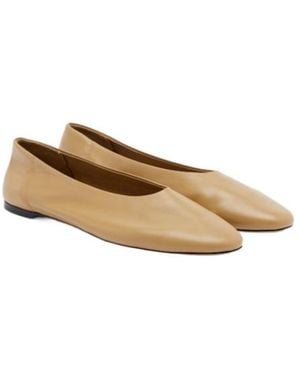 TOTEME Leather Ballet Flats - Natural