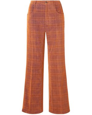 McQ Checked Corduroy Flared Trousers - Orange