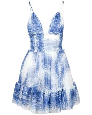 Philosophy Di Lorenzo Serafini Abstract Pattern Dress - Blue