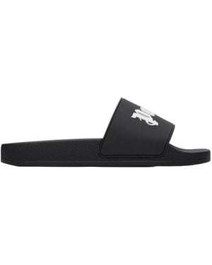 Palm Angels Big Logo Slippers - Black