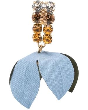 Marni Floral-Motif Drop Earring - Blue