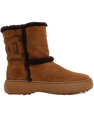 Tod's Kate Logo Patch Ankle Boots - Brown