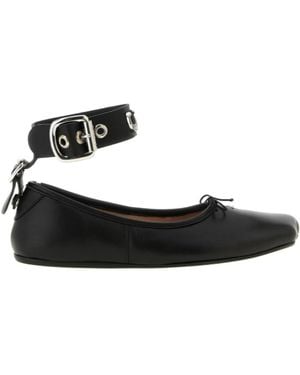 Vivienne Westwood Bardot Ankle-Strap Ballet Flats - Black