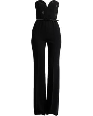 Max Mara Solid Color Sleeveless Jumpsuit - Black