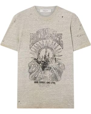Golden Goose Distressed Graphic Printed T-Shirt - White